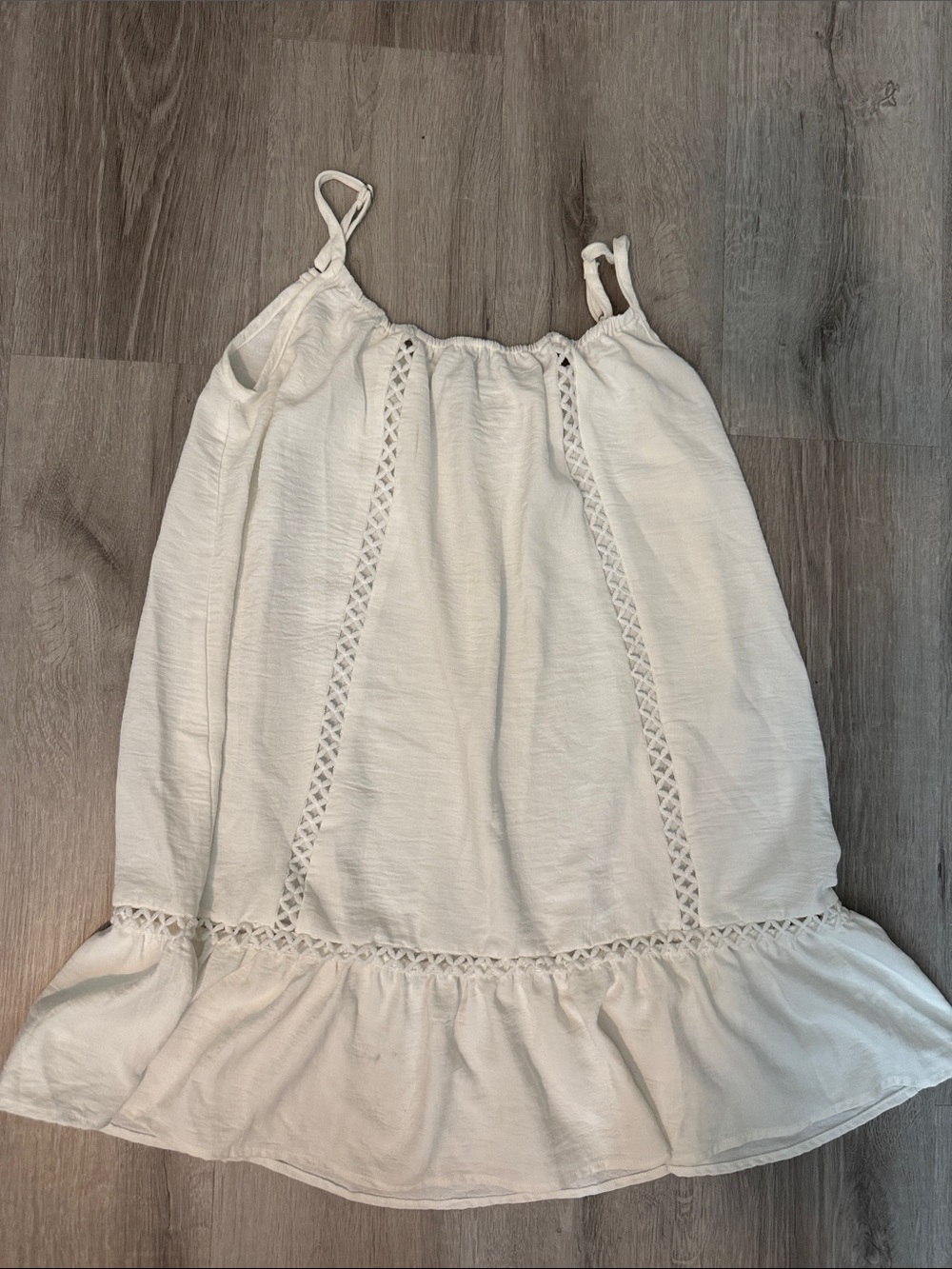 Cupshe White Crochet-Trim Spaghetti Strap Swim Coverup